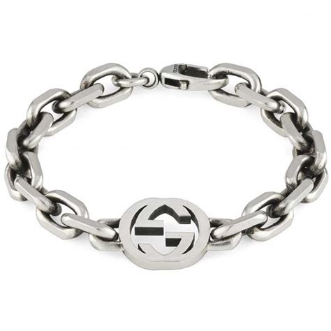 gucci silver bracelet price|silver bracelet with interlocking g.